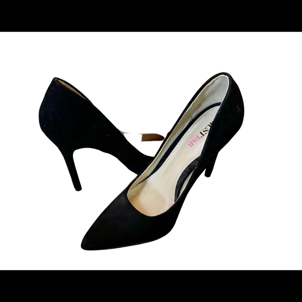 Just Fab black suede heels